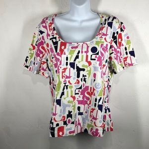 St. John Sport letter tee size medium